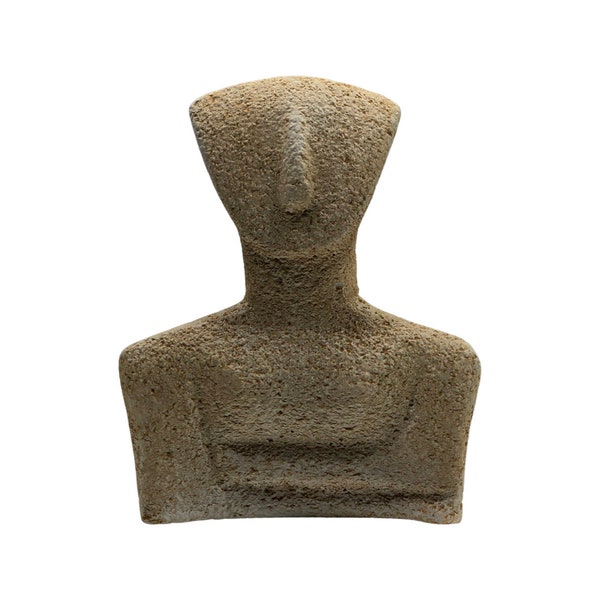 Testa di Amorgos con corpo 14,5x11 cm Idolo delle Cicladi Copia del Museo - Scultura greca fatta a mano dall'antica Grecia - Statua in stile invecchiato