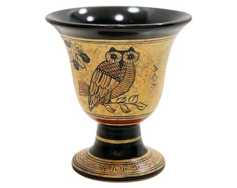 Pythagorean Owl Cup: Handmade Greek Fair Cup of Justice