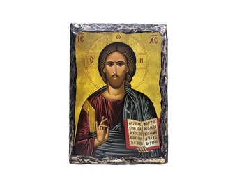 Jesus Christ Byzantine Wooden Icon | Christian Art