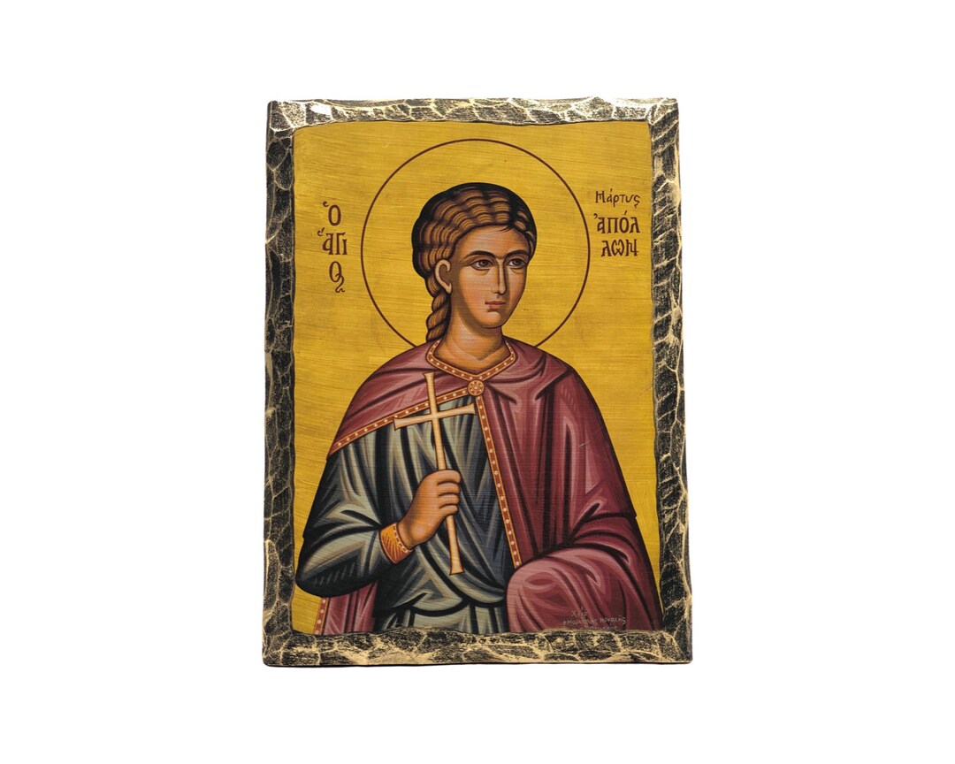 Saint Apollo Saint St. Apollo Byzantine Art Wall Hanging Icon Greek - Russian ...