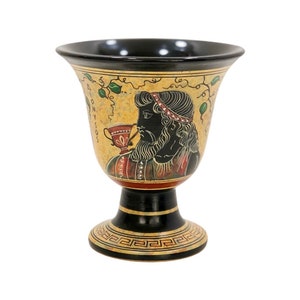 Pythagoras Cup 10.5 × 9.5cm Dionisos mug - Pythagorean Cup Greedy cup - Cup of Justice - Fair Cup Handmade in Greece - Dionysos Cup For Wine