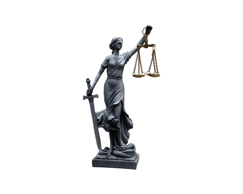 Lady Justice Statue of Goddess 22 Cm Greek Mythology Art Etsy
