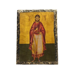 Saint St. Evgenios icon | Greek Byzantine Icons | Greek Orthodox Icon | Christian Icons | Orthodox Byzantine | Handmade Icon |