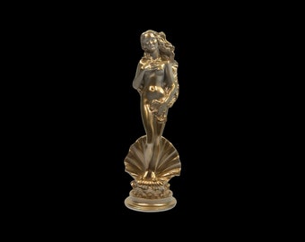 Gold & White Aphrodite Statue, Greek Goddess Venus Figure (26.5cm)