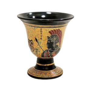 Pythagoras Cup 10.5 × 9.5cm Athena mug Pythagorean Cup Greedy cup  Cup of Justice  Fair Cup Handmade in Greece  God Of Wisdom Cup For Wine