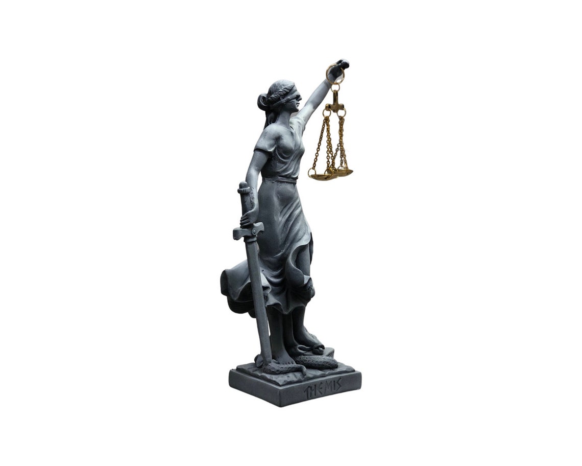 Lady Justice Statue of Goddess 22 Cm Greek Mythology Art Etsy