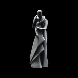 Statuette couple 26,5 cm | Noir et blanc | Décor de statues | Idée cadeau de mariage | Cadeau de Saint-Valentin | Statue Art Déco