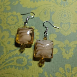 Artisan glass bead earrings with Swarovski crystals