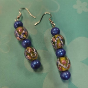 Brincos de miçangas artesanais/lampwork