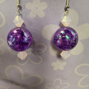 Specialty glass bead earrings with Swarovski crystals