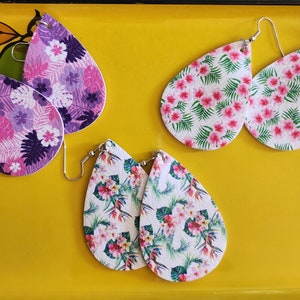 Tropical style vinyl earrings