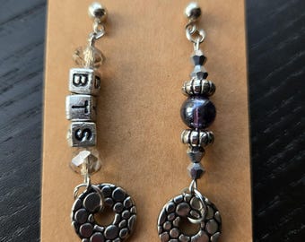 BTS | BTS inspired beaded post dangle earrings