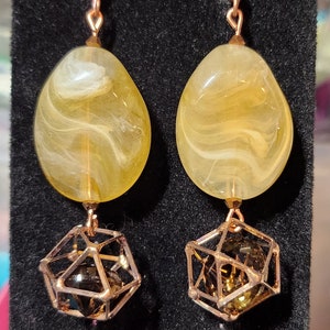 Smokey quartz earrings with floating crystal