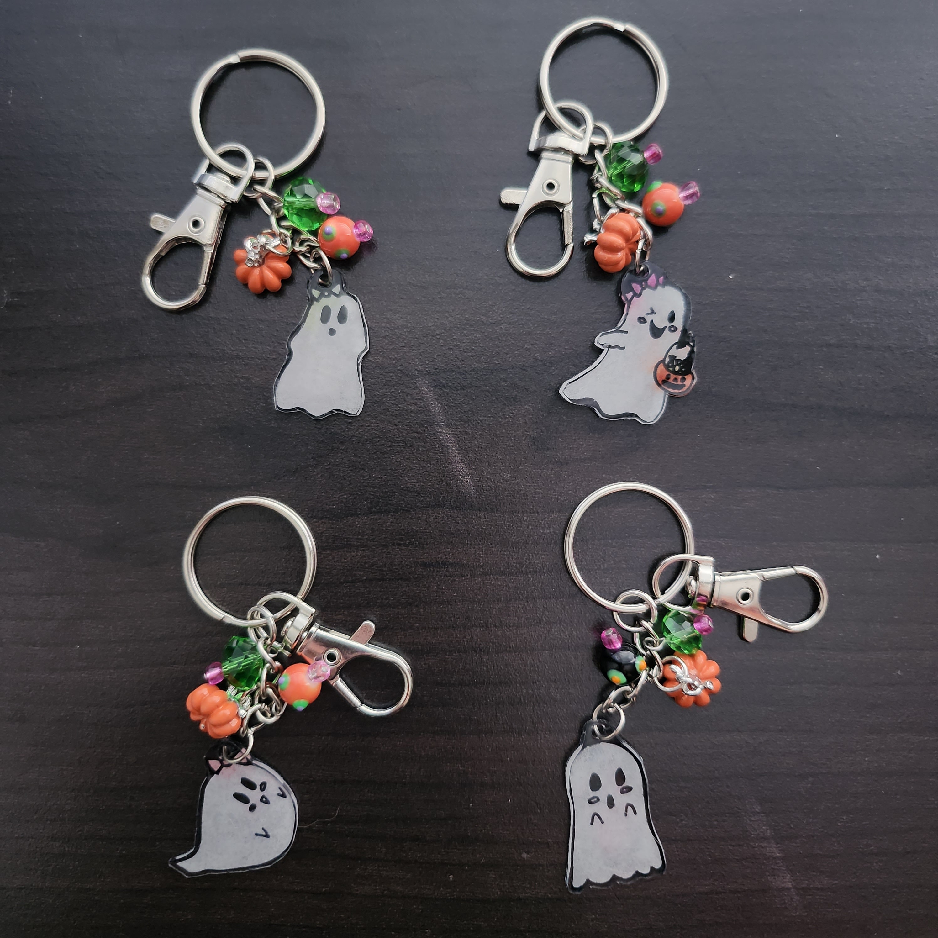 Kawaii Ghosties | Cute Shrinky Dink Ghost Keychains/bag Charms