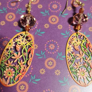 Filigree flower garden earrings