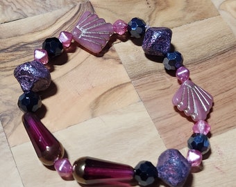 Pulsera elástica de cuentas de vidrio checas