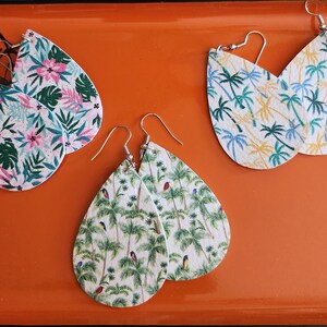 Tropical style vinyl earrings