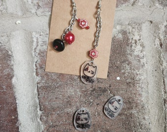 Daechwita Kitty Earrings | Agust D "Daechwita" inspired shrinky dink charm mismatched earrings