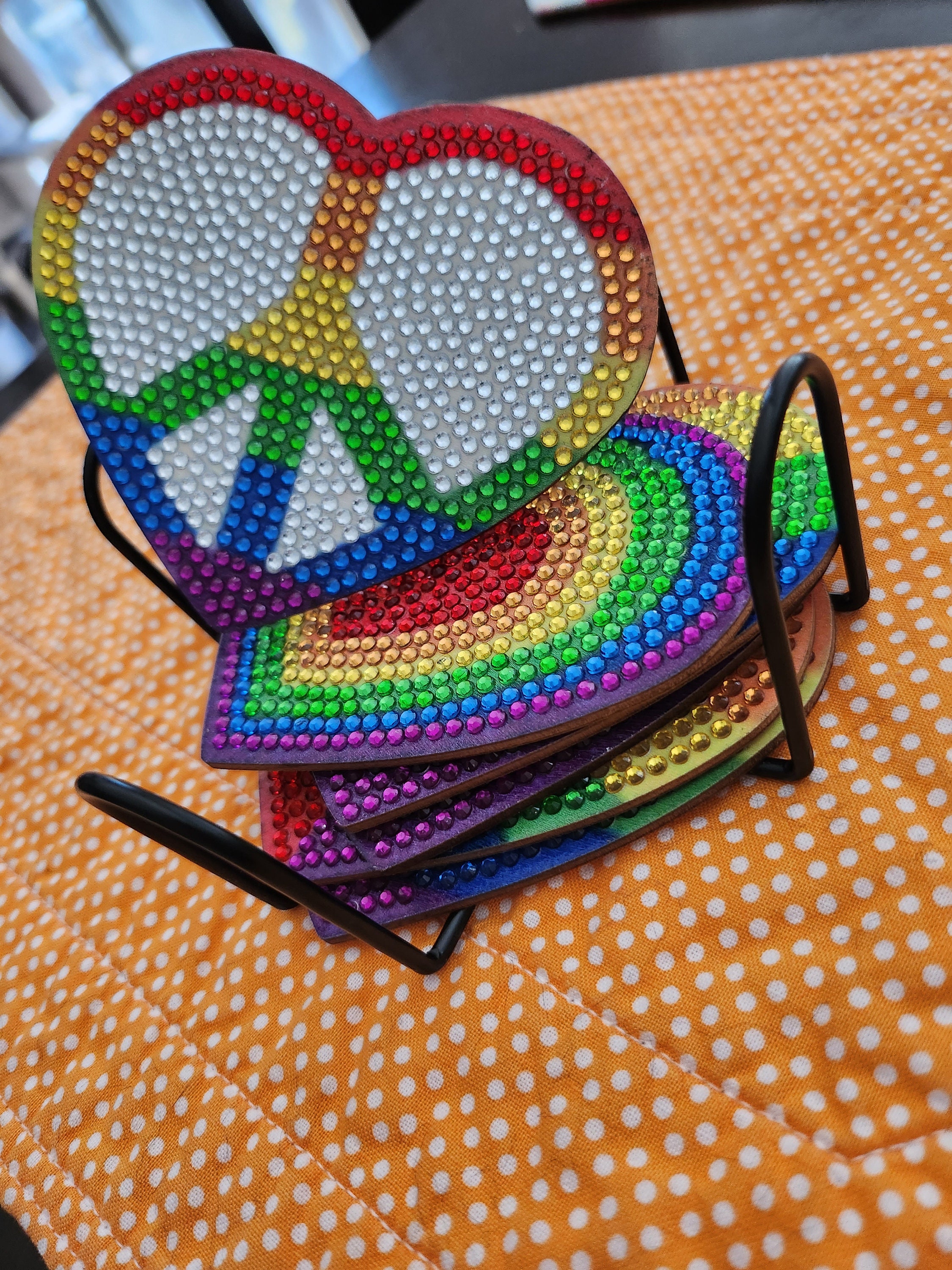 DIY Diamond Dot Art Coasters Mandara 6pcs (Proud Rainbow Logo)-1003377.02