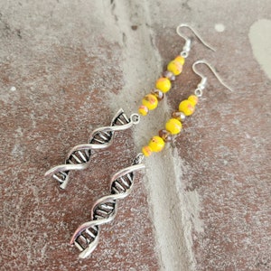 DNA |  BTS song inspired beaded earrings with DNA strand charm and specialty beads