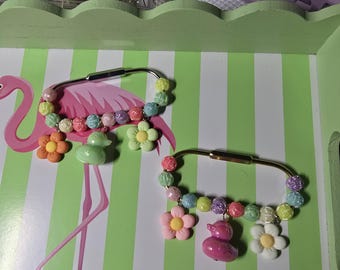 Duck and Flower bag charms