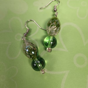 Lampwork and glass bead earrings