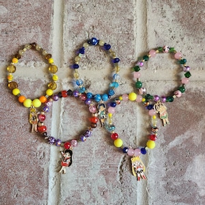Sailor Scouts | Sailor Moon Inspired Stretchy Beaded Bracelets with Scout Charms & Assorted Specialty Beads
