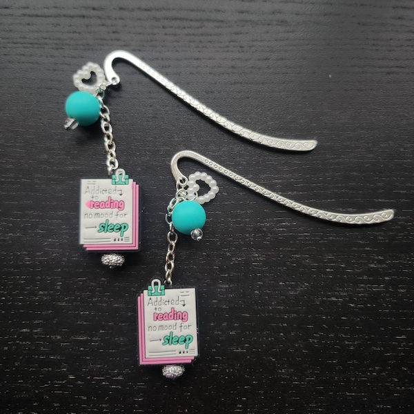 Addicted To Reading | Beaded Bookmark featuring silicone beads