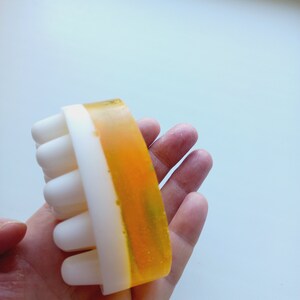 Massage soap, without fragrance, glycerin, goat's milk, sea buckthorn soap.