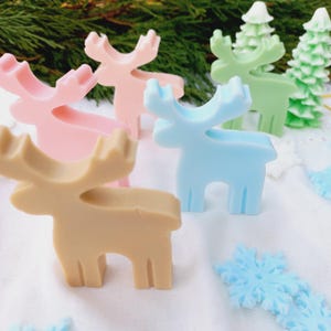 Handmade Deer Shaped Soap, Christmas Soap Gift, Stocking Stuffer, Holiday gifts for coworkers/staff, Perfect Gift for Nature Lovers,