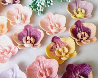 Elegante juego de jabones florales - Mini flores de orquídea (20 unidades)