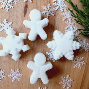 Snowflake & Snowman Soap Favors: Winter Wedding, Baby Shower - Set of 20