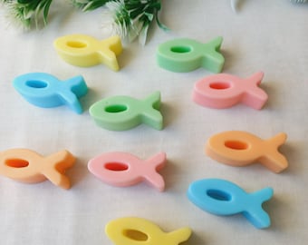 20 pcs mini Soap, Ichthys fish, Christian symbol, Baptism, First communion, Initiation, Church celebration, Unwrapped soap.