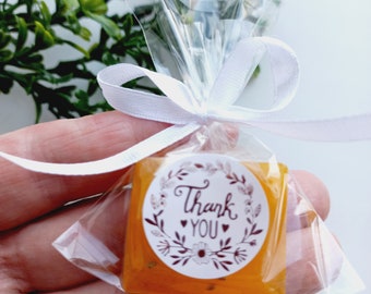 Mini Buckthorn Oil Soap Favors: Natural Chia Seed Guest Soaps (20 pcs)