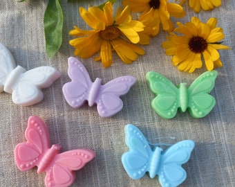 20 mini bomboniere di sapone, farfalle, festa per bambini, regalo per baby shower, bomboniere per rivelare il genere, sapone non confezionato.