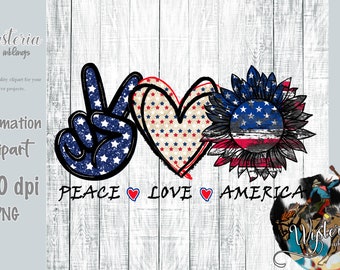 Peace Love America, Western, American Flag, Punchy, July 4th,, Sublimation Design, Instant Download