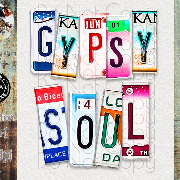 Gypsy Soul, Boho, License Plate,  Sublimation Design, PNG, Instant Download, Clip art