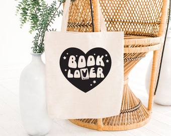 Floral Book Lover Tote Bag | Aesthetic Reading Heavyweight