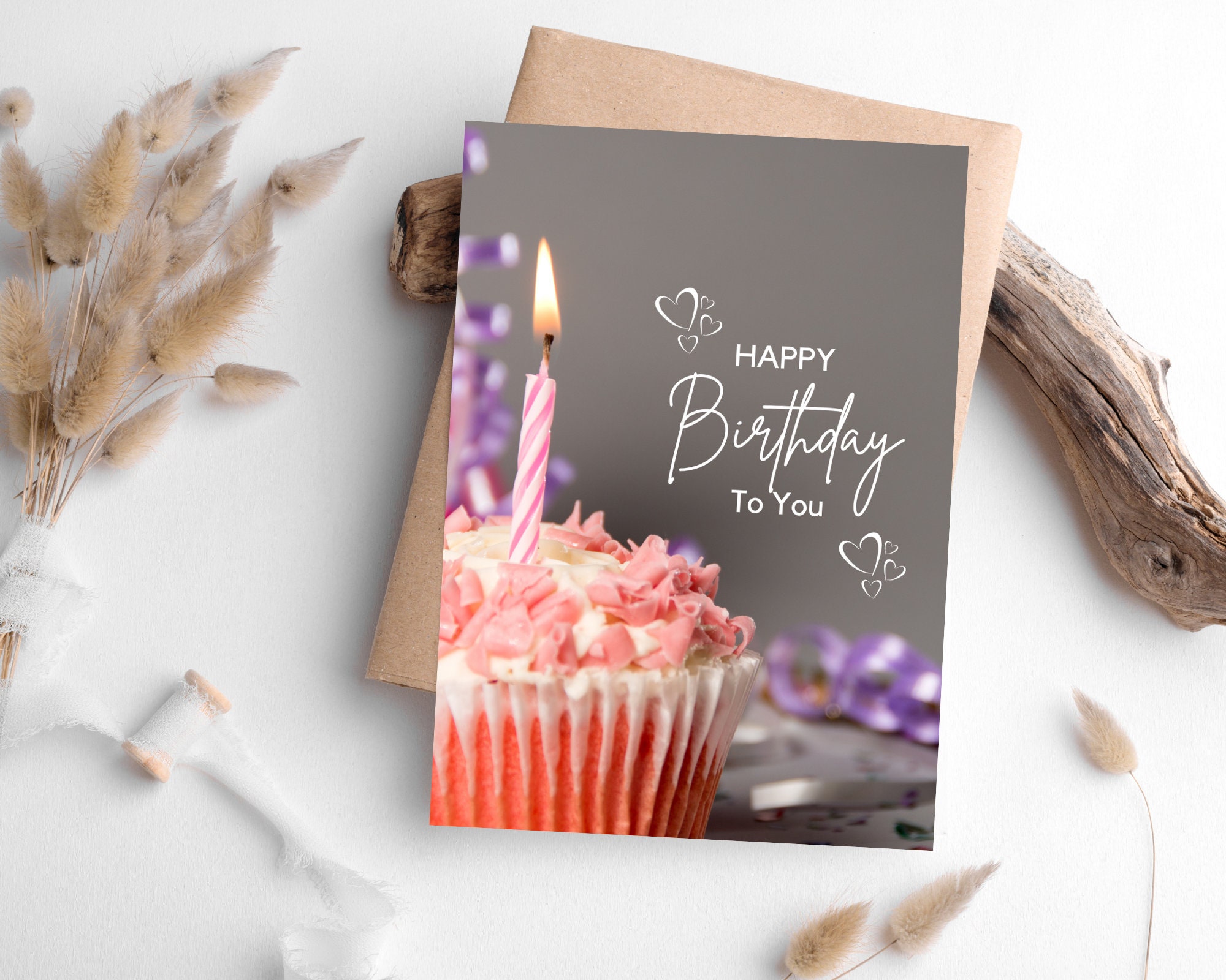 Cupcakes and Candles Birthday Invites Printable Birthday Card - Etsy