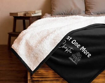Embroidered One More Chapter Blanket for Reader Gift Bookish Sherpa Blanket Cozy Reading Blanket Thick Embroidered Sherpa Blanket for Her