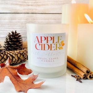APPLE CIDER Fall Seasonal Candle | Crisp Apples, Vanilla & Clove | Luxury Coco-soy wax candle | 100 hour burn | Handmade | Gifts