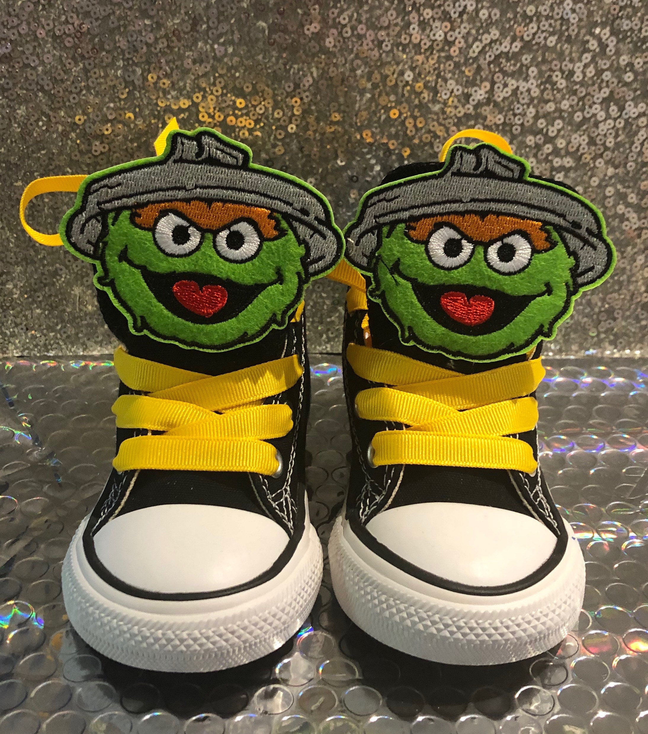 Inspired Oscar the Grouch High Top Converse - Etsy