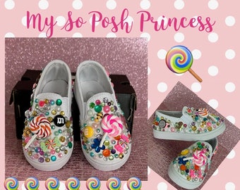 Ship Today ! **Last Pair* ! Candyland Sneakers . Girls Sneakers. Bedazzeled Sneakers. Birthday Girls Sneakers. Toddler's Candy Mix Sneakers.