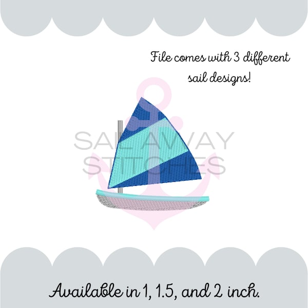 Delightful Dingy Sailboat Mini Machine Embroidery