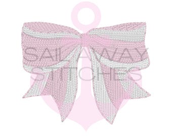 Fancy Stripe Bow Fill Stitch Machine Embroidery Design