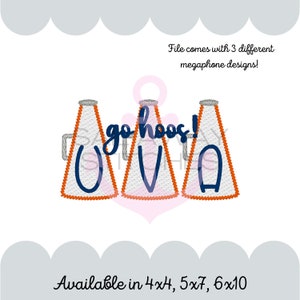 Super Spirit Cheer Megafoon Sketch Stitch Design (inclusief 3, 4 en 5 megafoons)