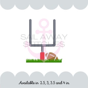 Football Ball Goal Post School Spirit Monogram Accent Machine Embroidery