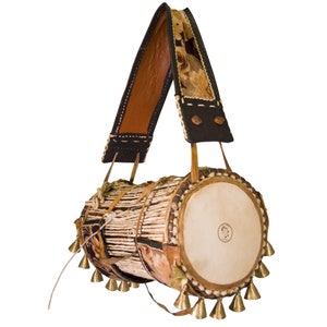 Authentic Nigerian Traditional Talking Drum Iya-Ilu GanGan (Large Mother Drum) with Bells 33x33x45cm 4kg with Wooden Beater included Free