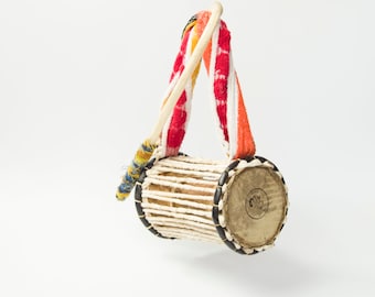 Authentic Nigerian Talking Drum (Omele Gan-Gan) with Beater | Traditional Gifts