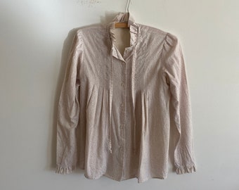 Vintage Cotton Prairie Blouse- Prairie Western Vintage Blouse- 1970s Cotton Blouse